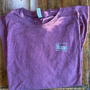 Women's Banded Camo Purple Logo T-Shirt Long Sleeve Size Large Bella Canvas Tee
